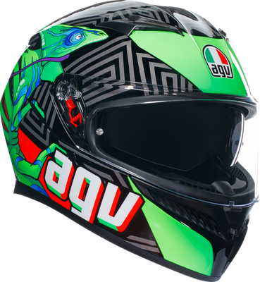 AGV K3 Kamaleon Helmet Black/Red/Green Large 2118381004013L