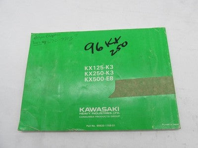 Kawasaki Official Factory 1996 KX125 KX250 KX500 Owner's Manual 99920-