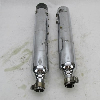TAB Performance Harley 95-16 Touring Chrome Mufflers w/ 1 Diamond Cut