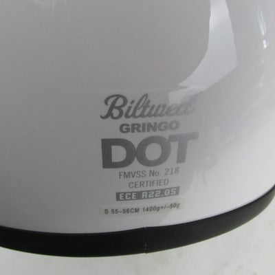 Biltwell NIB Gringo DOT Helmet Small - Gloss White 1002-517-102 | 0101