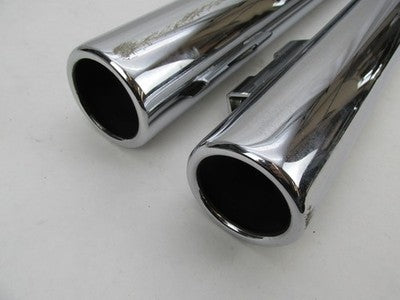 Harley Davidson Pair Chrome Exhaust Aftermarket Mufflers
