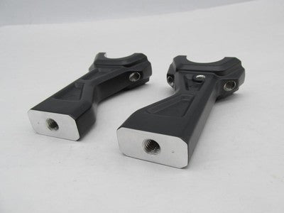 Pair of Harley Davidson Black Handlebar 4.5 Inch 4" Risers Bottom Port