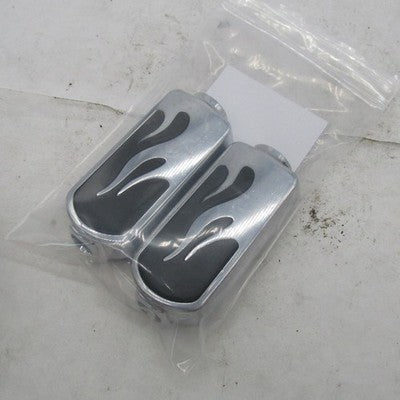 Harley Davidson OEM PairChrome Flame FootPegs Dyna Sportster Shovelhea
