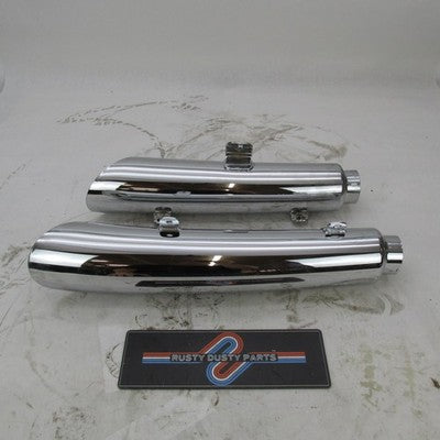 Pair of Harley Davidson OEM Stock V-Rod VRSC Chrome Mufflers 65153-01