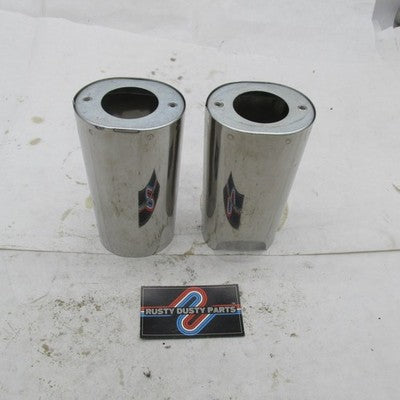 Harley Davidson OEM Pair of Chrome Upper Fork Slider Covers 6" Tall 3.
