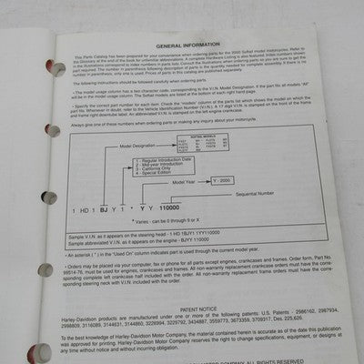 Harley Davidson OEM 2000 Softail Models Parts Catalog Factory Manual 9