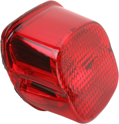 Drag Specialties Laydown Taillight Lens with Bottom Tag Window Red 201