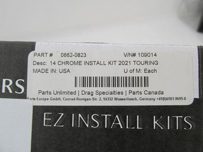 Fat Baggers NOS NIB 14" Chrome Handlebar Install Kit Touring 0662-0823