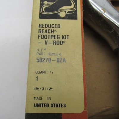 Genuine Harley-Davidson OEM NOS Chrome V-Rod Reduced Reach Footpeg Kit