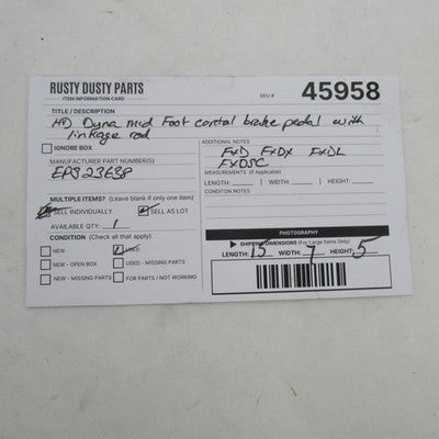 Harley Davidson OEM Chrome Mid Foot Control Brake Pedal Linkage Rod EP