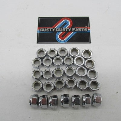 Lot of 30 Genuine Harley-Davidson OEM NOS Chrome Nylock Lock Nuts 9403