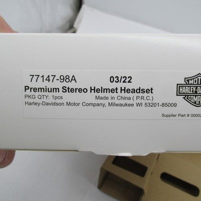 Harley-Davidson Genuine NOS Premium Stereo Helmet Headset 77147-98A