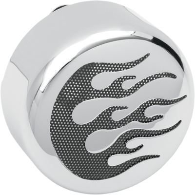 Drag Specialties Horn Cover Chrome with Black Flame 2107-0052