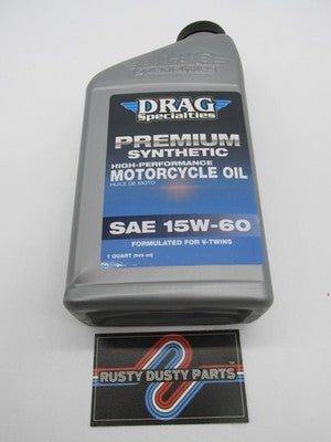 Drag Specialties Premium Synthetic 15W-60 High Perf. Motorcycle Oil  1