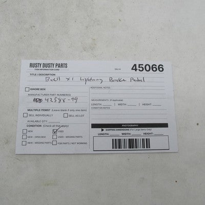 Buell OEM 99-01 X1 Lightning Rear Brake Pedal Lever 42588-99
