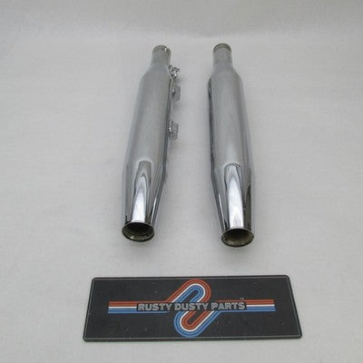 Harley OEM Chrome Front Exhaust Pipe Muffler Slip On Silencer 04-13 64