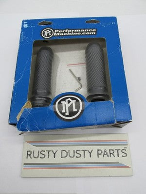 Performance Machine NOS Handlebar Grip Set Black Elite Cable 0063-2027