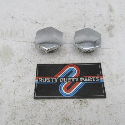Pair of Vintage Triumph BSA Genuine Chrome 27mm Fork Tube Caps Fork To
