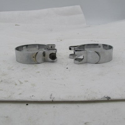 Pair of Vintage Harley OEM Electra-Glide Exhaust Port Clamps Ironhead