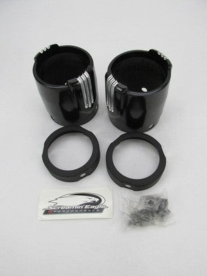 Harley Davidson Genuine NOS Black Defiance Muffler 4.5" End Caps 65100