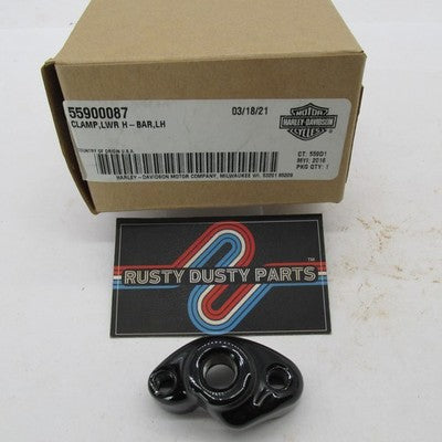 Harley-Davidson OEM NOS Left LH Lower Handlebar Riser Clamp Black 5590