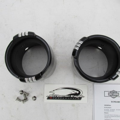 Harley Davidson Genuine NOS NIB Defiance 4.5" Muffler Exhaust End Caps