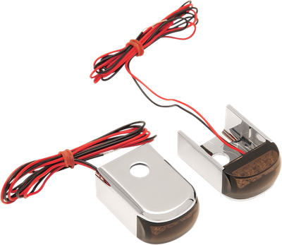 Alloy Art Fender Strut LED Marker Lights Chrome with Red LED - Smoke L