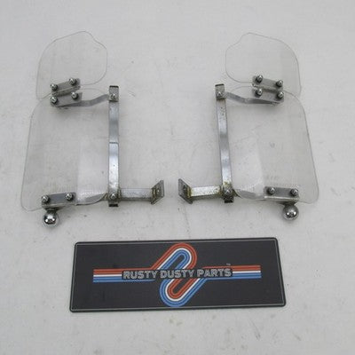 Pair of Baker Built Air Wings VTG Harley 13x6" Clear Wind Deflectors w