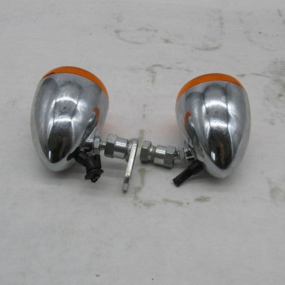 Pair of Harley Davidson OEM Chrome Amber Bullet Turn Signals 68972-00