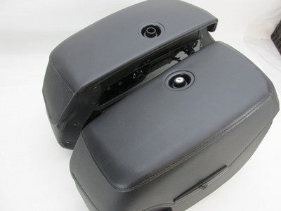 Pair of Harley-Davidson Genuine NOS FLDE Black Rigid Mount Saddlebags