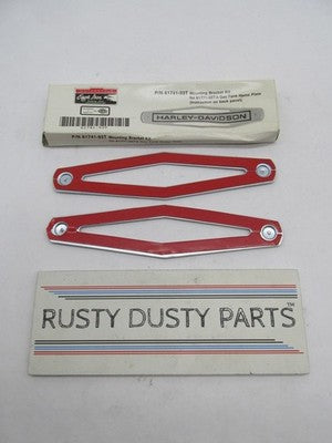 Harley Genuine NOS Gas Tank Badge Name Plate Mounting Brackets 61741-9