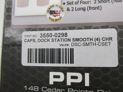 Pro Pad NOS 4 Docking Station Caps, Smooth Chrome 3550-0298 | CDSC-SMT