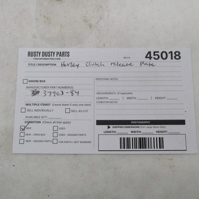 Harley-Davidson OEM NOS 85-89 Big Twin Clutch Release Plate 37903-84