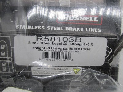 Russell NOS Stainless Steel Brake Lines 28" Renegade R58103B 1741-0075