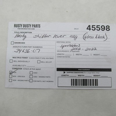 Harley Davidson OEM NOS Gloss Black Shifter Asy. Forward Control 02-22
