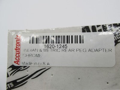Accutronix Indian and Metric Rear Foot Peg Adapters Chrome 1620-1245