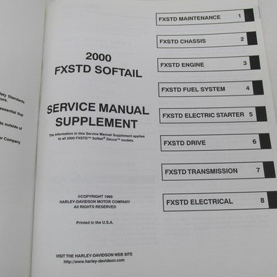 Harley Davidson 2000 FXSTD Softail Service Manual Supplement