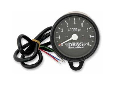 Drag Specialties Mini Electronic 8000 RPM Tachometer 2.4in. Black Face
