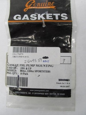 Lot of 9 James Gasket Harley Davidson NOS Oil Pump Gaskets 26495-89