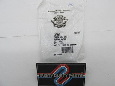 Lot of 5 Harley Davidson Genuine NOS Hex Cap Screw with Lock Patch 389