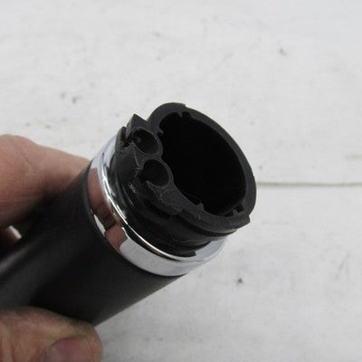 Single (1) Motorcycle Black Throttle Grip with Chrome Bands
