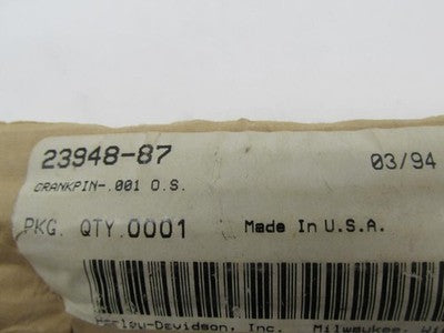 Harley Davidson Genuine NOs Sportster +.001 Over Stock Crank Pin 23948-87