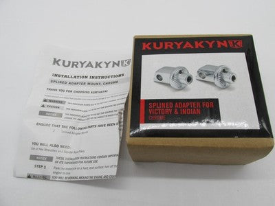 Kuryakyn NOS Victory Indian Splined Foot Peg Adapters Chrome 8828