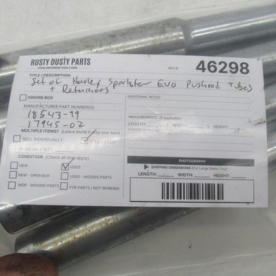 Set of Harley OEM Pushrod Rubes + Retainers Sportster EVO 18543-99 179