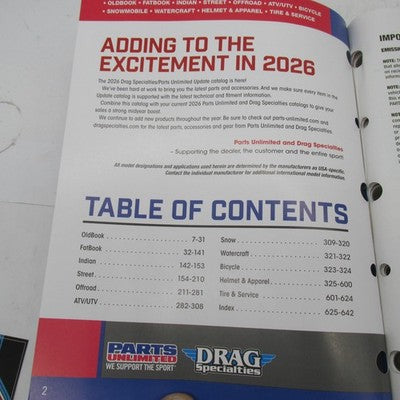 Drag Specialties Genuine NOS Parts Unlimited 2026 Update Parts Catalog