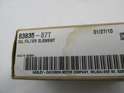 Harley Davidson Genuine NOS Oil Filter Element Canister 63835-87T