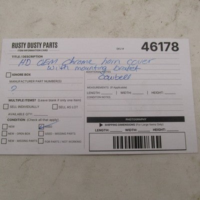 Harley Davidson OEM Chrome Horn Cover w/ Mount Bracket 61300478A