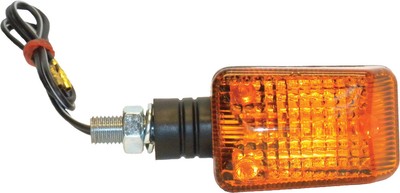 K & S DOT Approved Halogen Mini-Stalk Turn Signals Black with Amber Le
