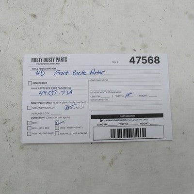 Harley Davidson OEM 10" Front Brake Rotor FX FXR XL 1978-83 Sportster