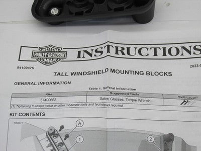 Harley Davidson Genuine NOS Tall Windshield Mounting Kit 57400668